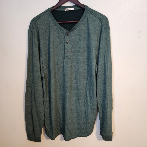 Marine Layer Shirt Green Henley Soft Neutral Comfy Casual Classic Buttons - Picture 10 of 10